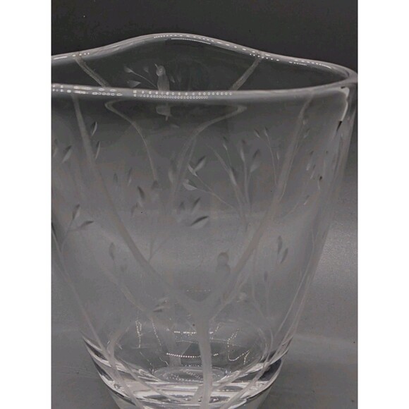 Vicke Lindstrand Artist Kosta Boda Signed Numberd Birds Crystal Glass Vase 4.25" - Picture 11 of 11